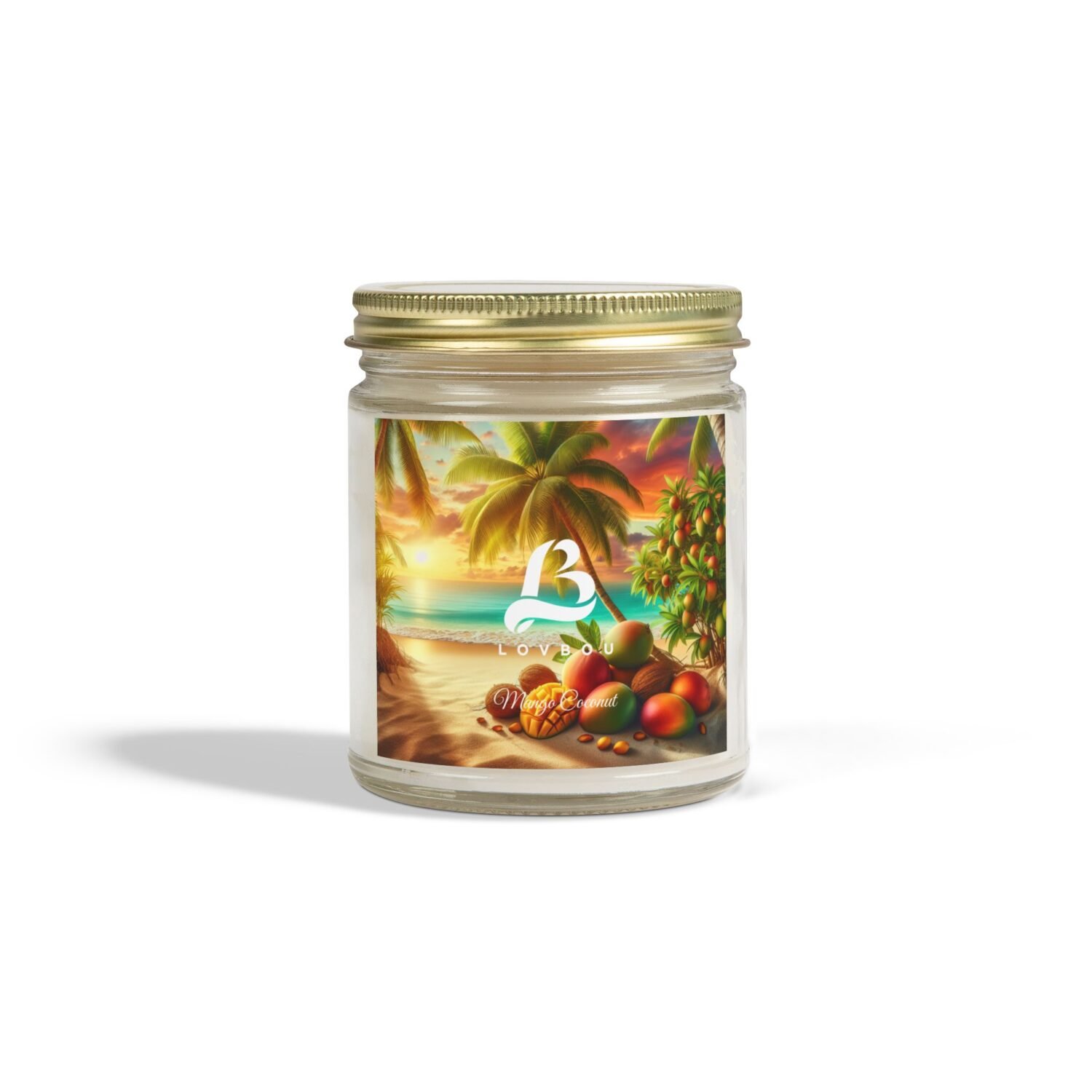 Scented Candle, Mango Coconut Tropical - Coconut Apricot Wax (4oz, 9oz) - Image 4