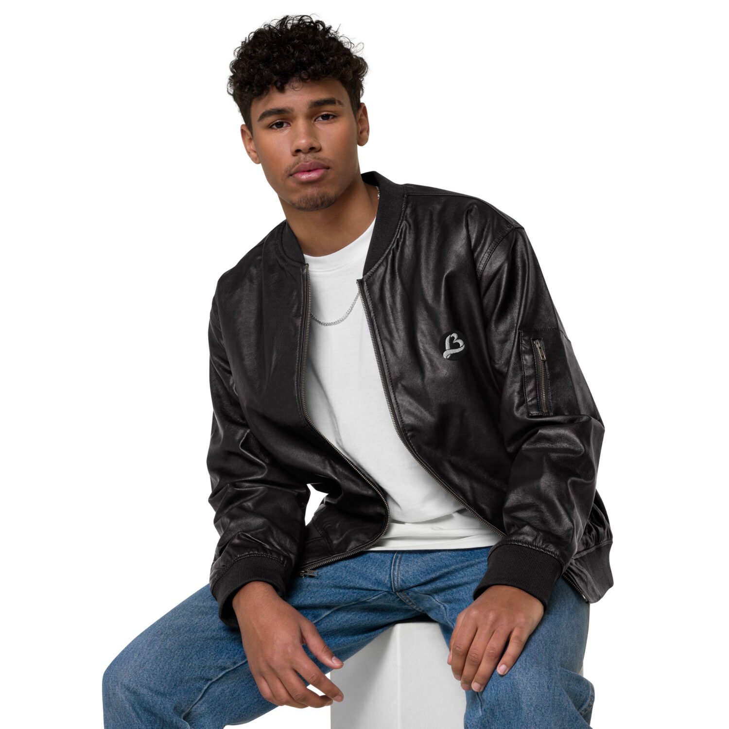 LB Leather Bomber Jacket - Image 10