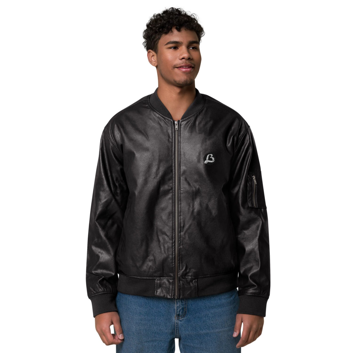 LB Leather Bomber Jacket - Image 8