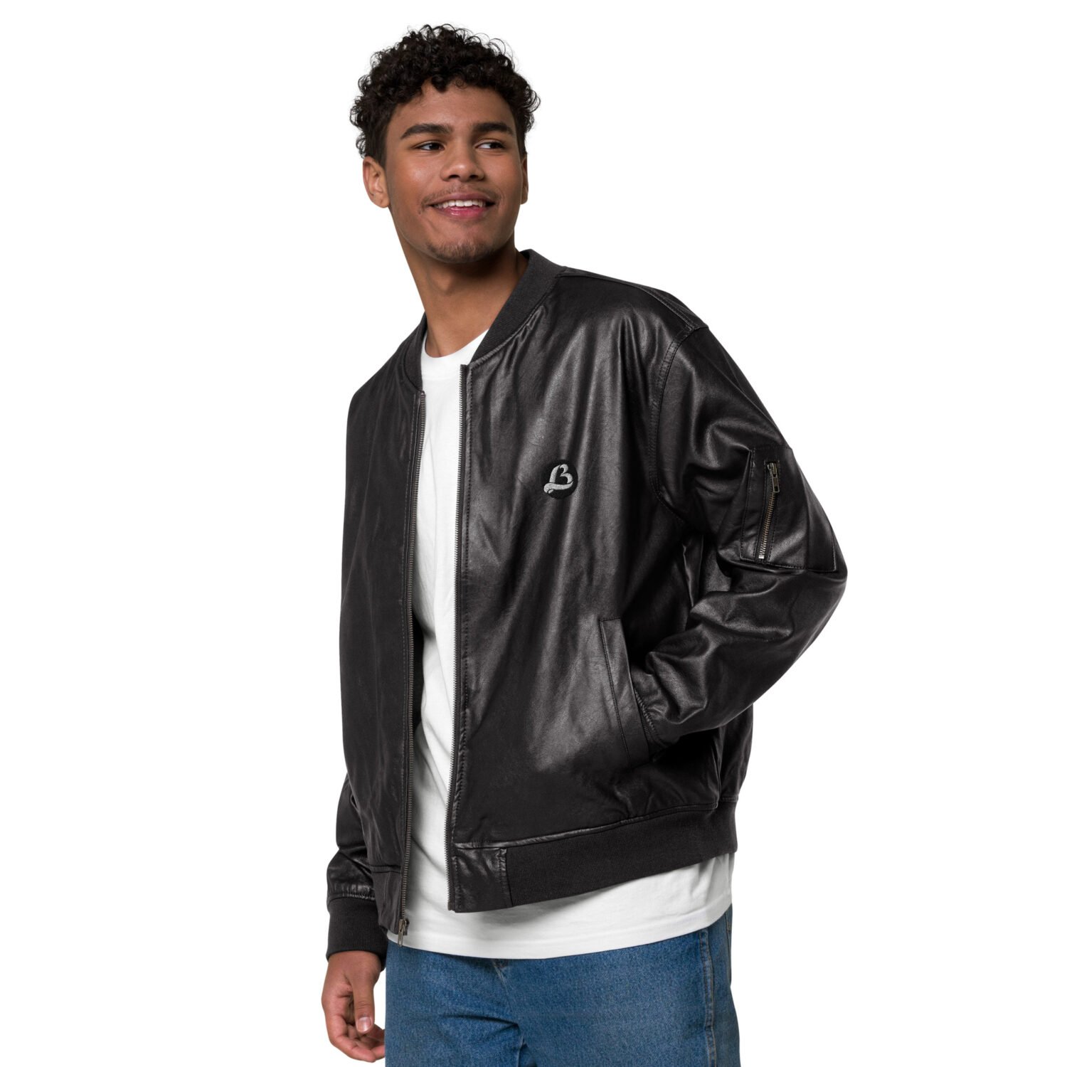 LB Leather Bomber Jacket - Image 9