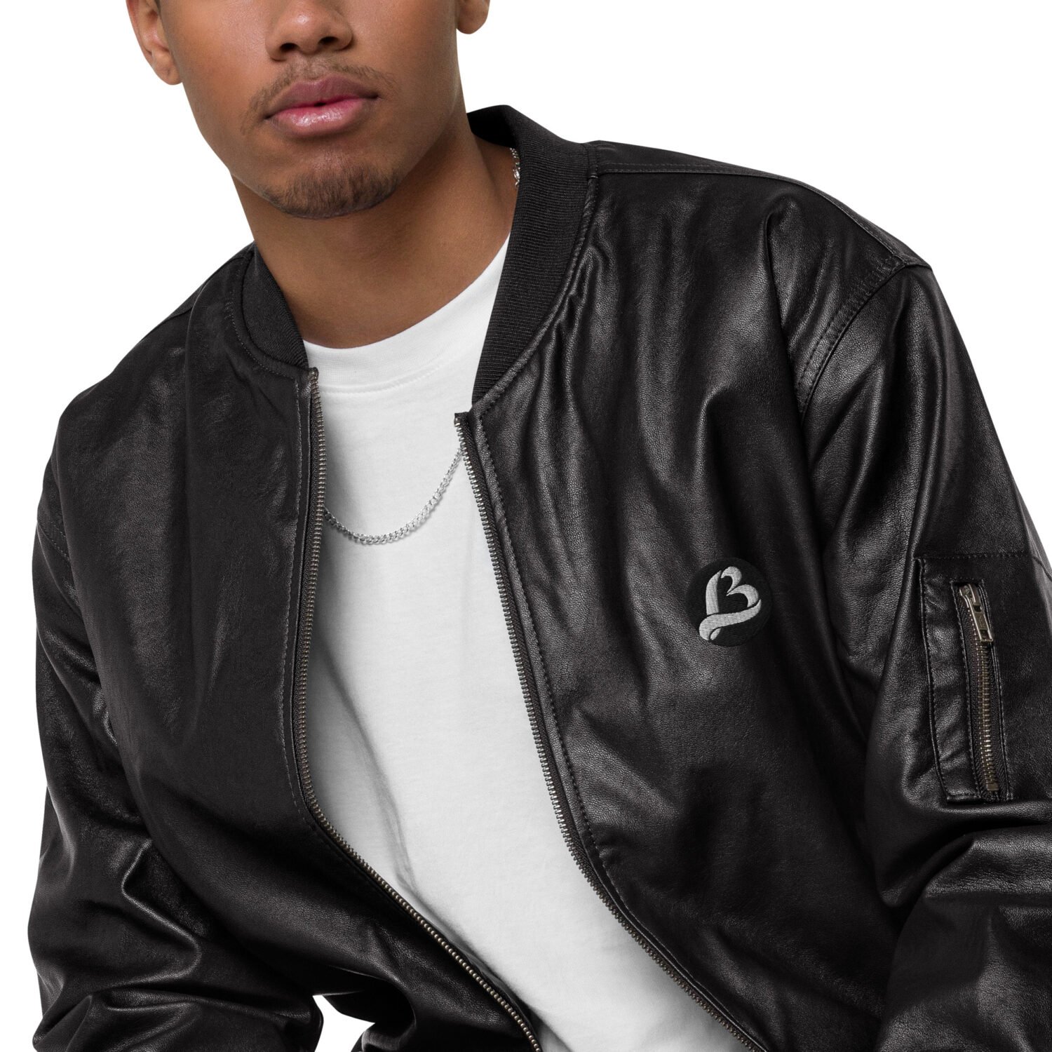 LB Leather Bomber Jacket - Image 13